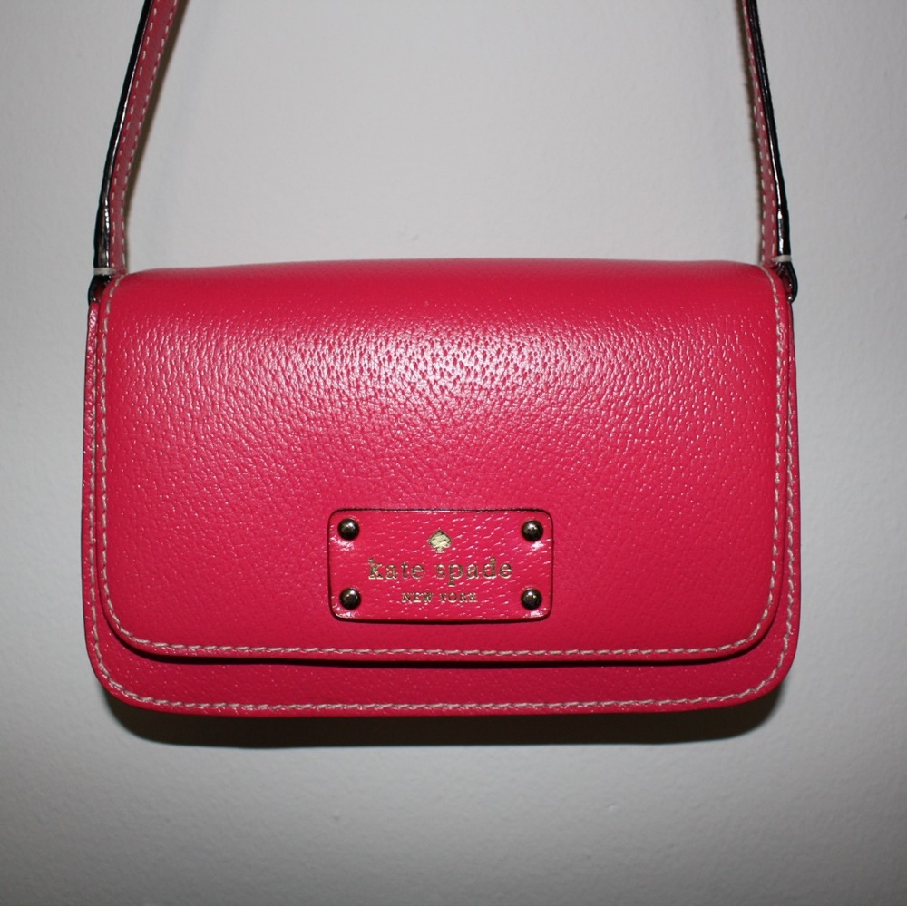 Kate Spade Vintage Pink Wellesley Small Fynn Leather Crossbody Bag